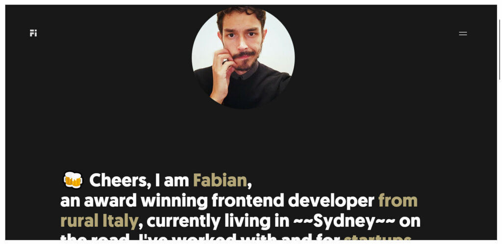 Fabian Irsara home web developer portfolio example